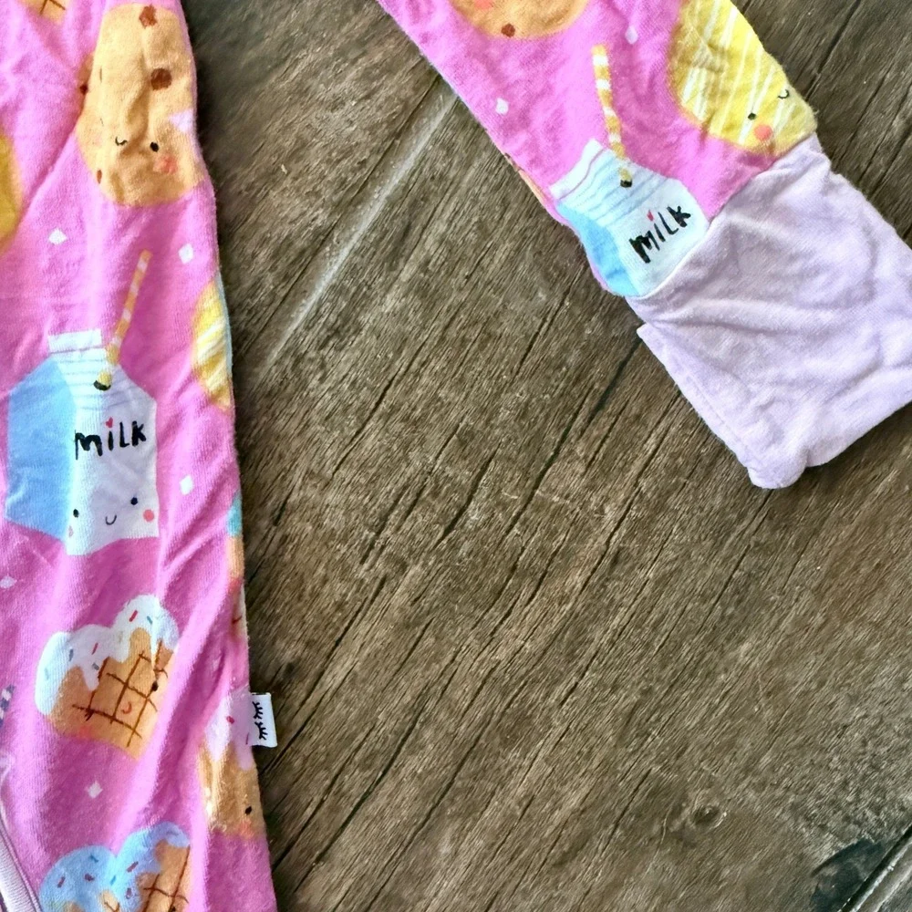 Little Sleepies Baby Cookies & Milk Zippy Footless / Footed Sleeper, Pink,0-3 mo